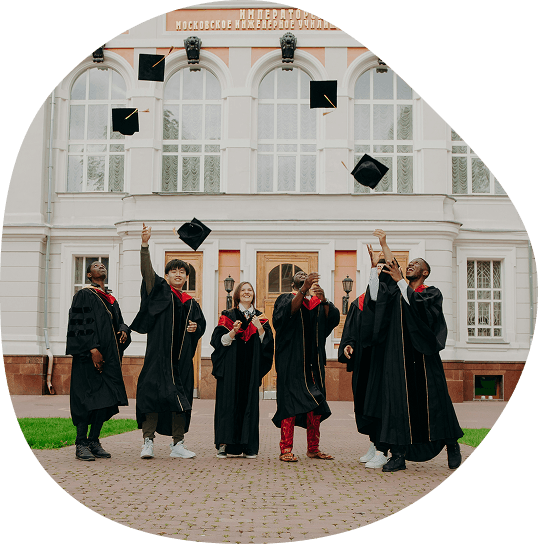 Students celebrating graduation